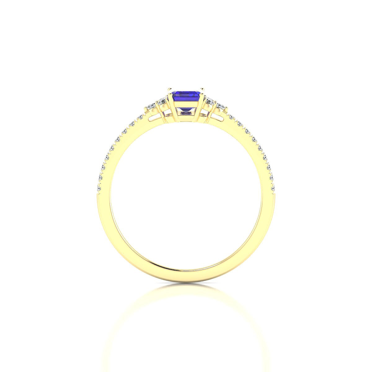 Reverie | 18k Yellow Gold 6 x 4 mm Emerald Tanzanite Ring