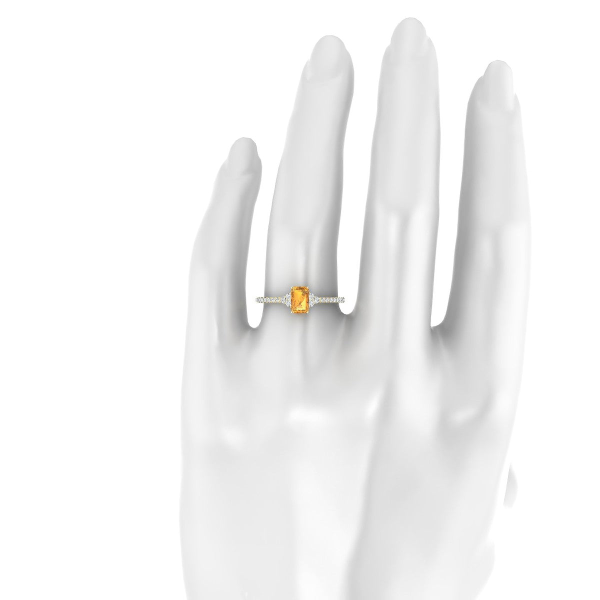 Reverie | 18k Yellow Gold 6 x 4 mm Emerald Citrine Ring