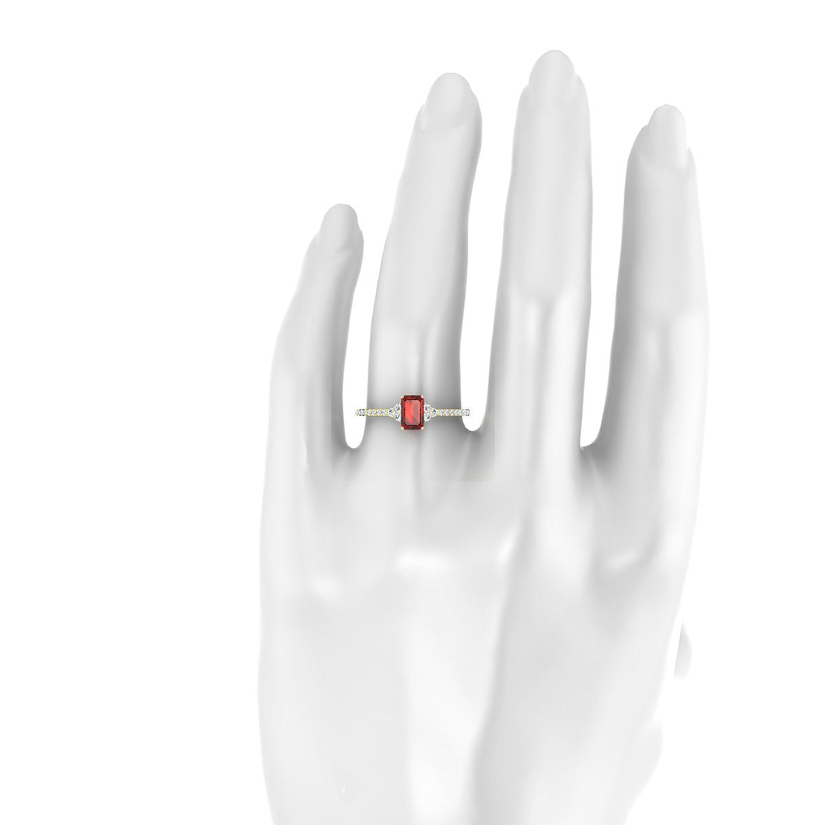 Reverie | 18k Yellow Gold 6 x 4 mm Emerald Garnet Ring