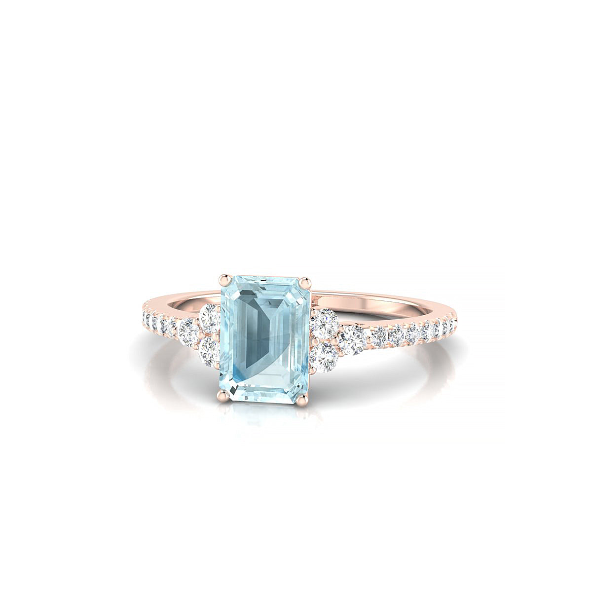 Reverie | 18k Rose Gold 7 x 5 mm Emerald Aquamarine Ring