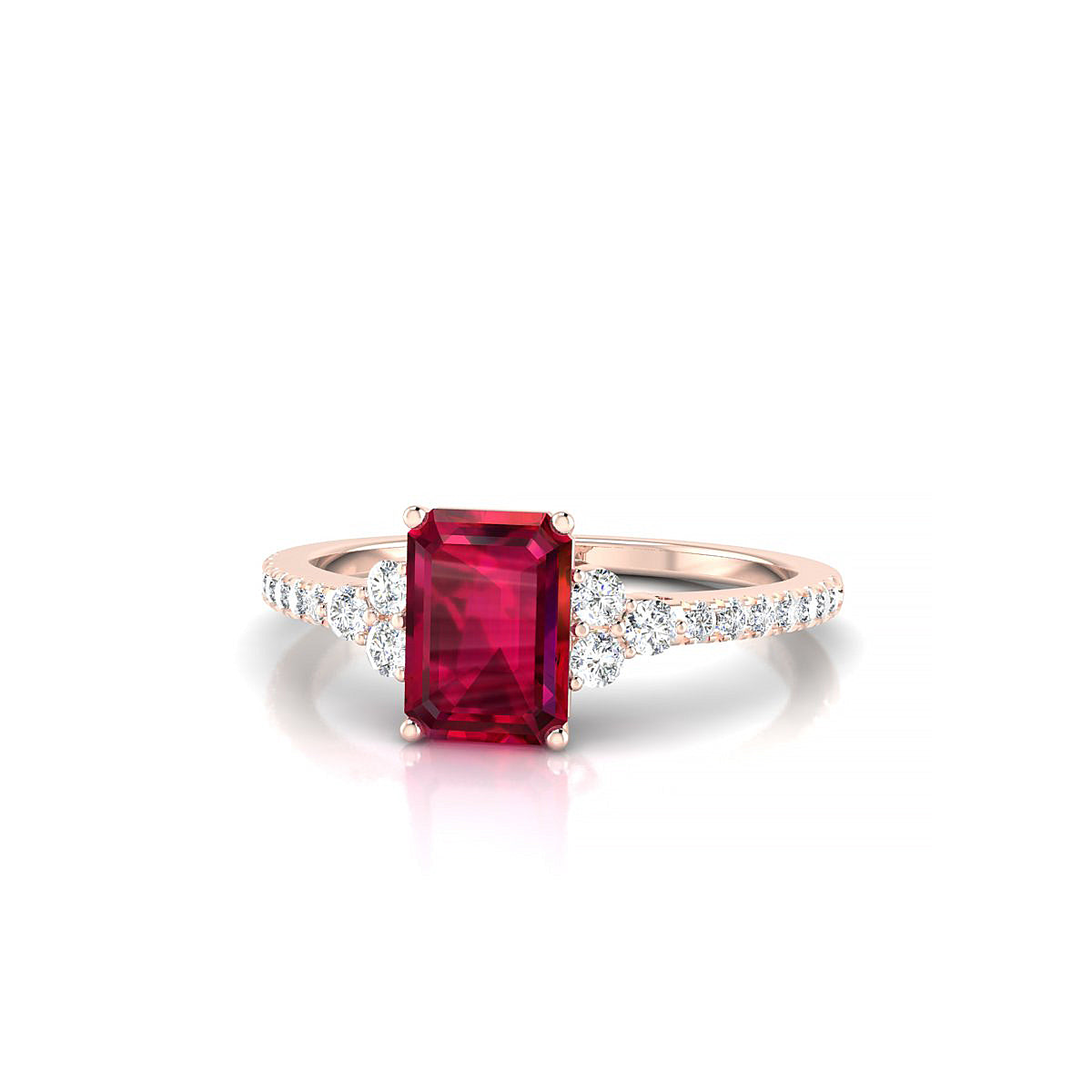 Reverie | 18k Rose Gold 7 x 5 mm Emerald Ruby Ring