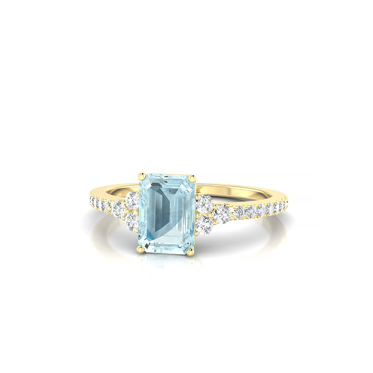 Reverie | 18k Yellow Gold 7 x 5 mm Emerald Aquamarine Ring