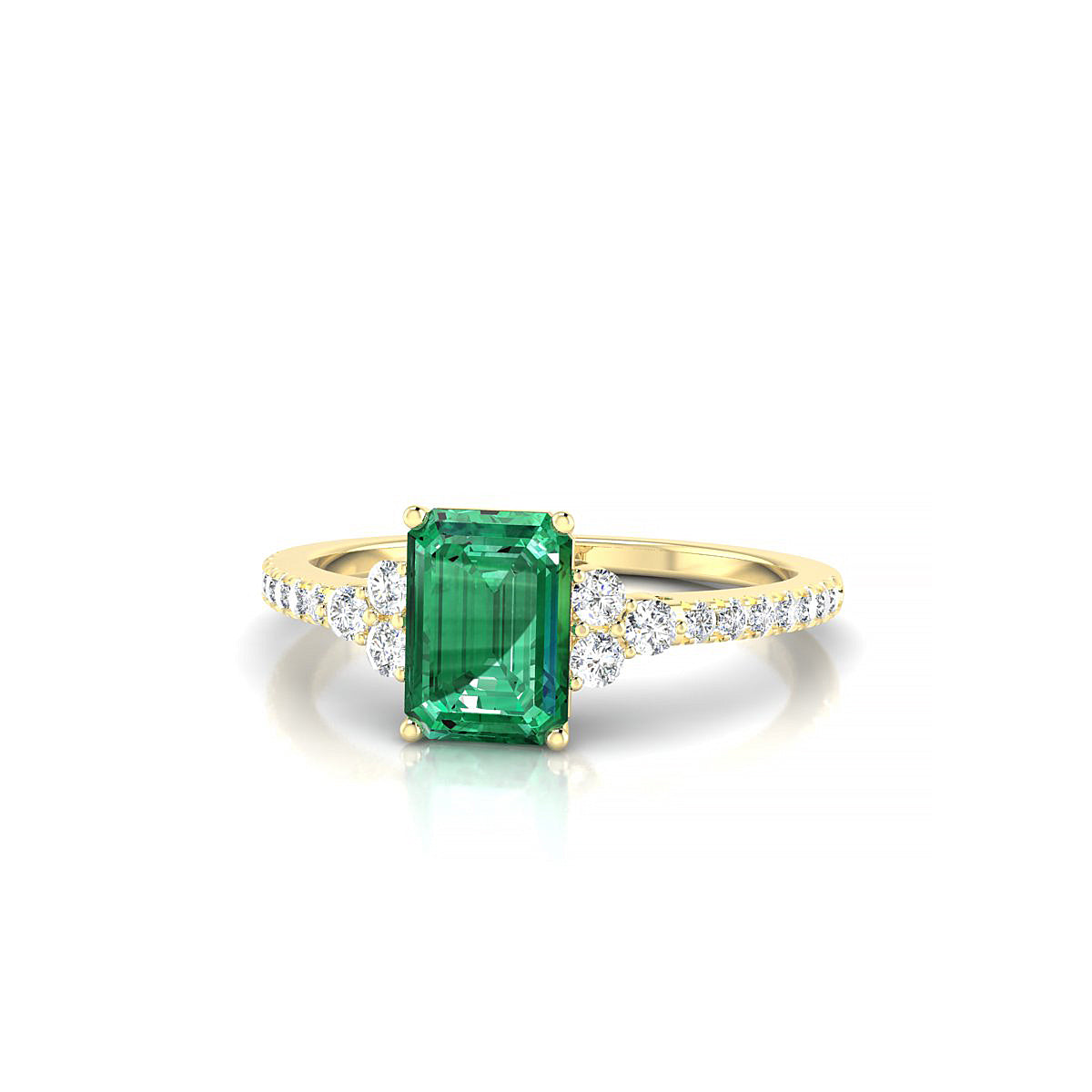 Reverie | 18k Yellow Gold 7 x 5 mm Emerald Emerald Ring