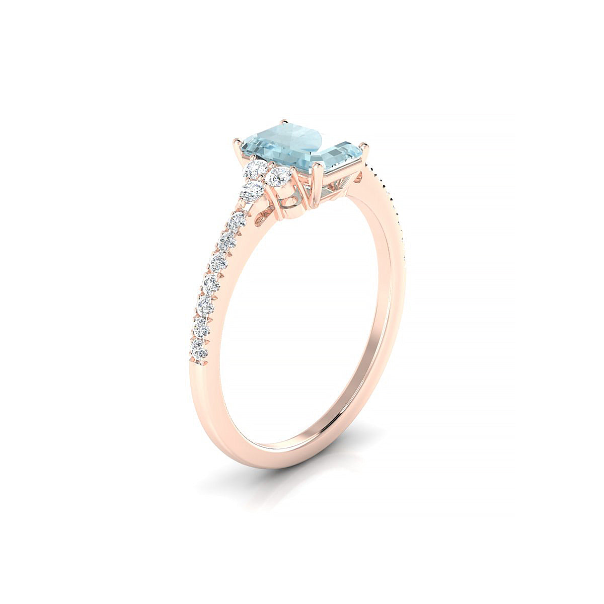 Reverie | 18k Rose Gold 7 x 5 mm Emerald Aquamarine Ring