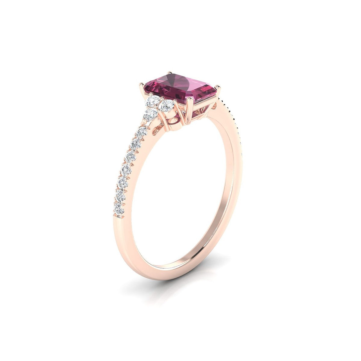 Reverie | 18k Rose Gold 7 x 5 mm Emerald Rhodolite Ring