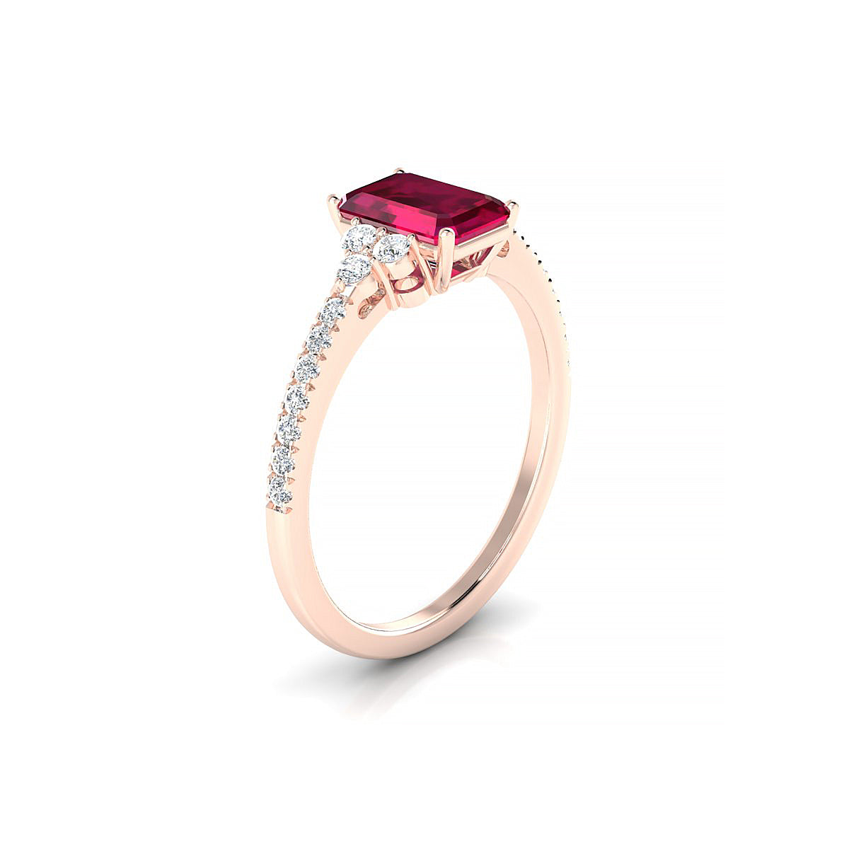 Reverie | 18k Rose Gold 7 x 5 mm Emerald Ruby Ring