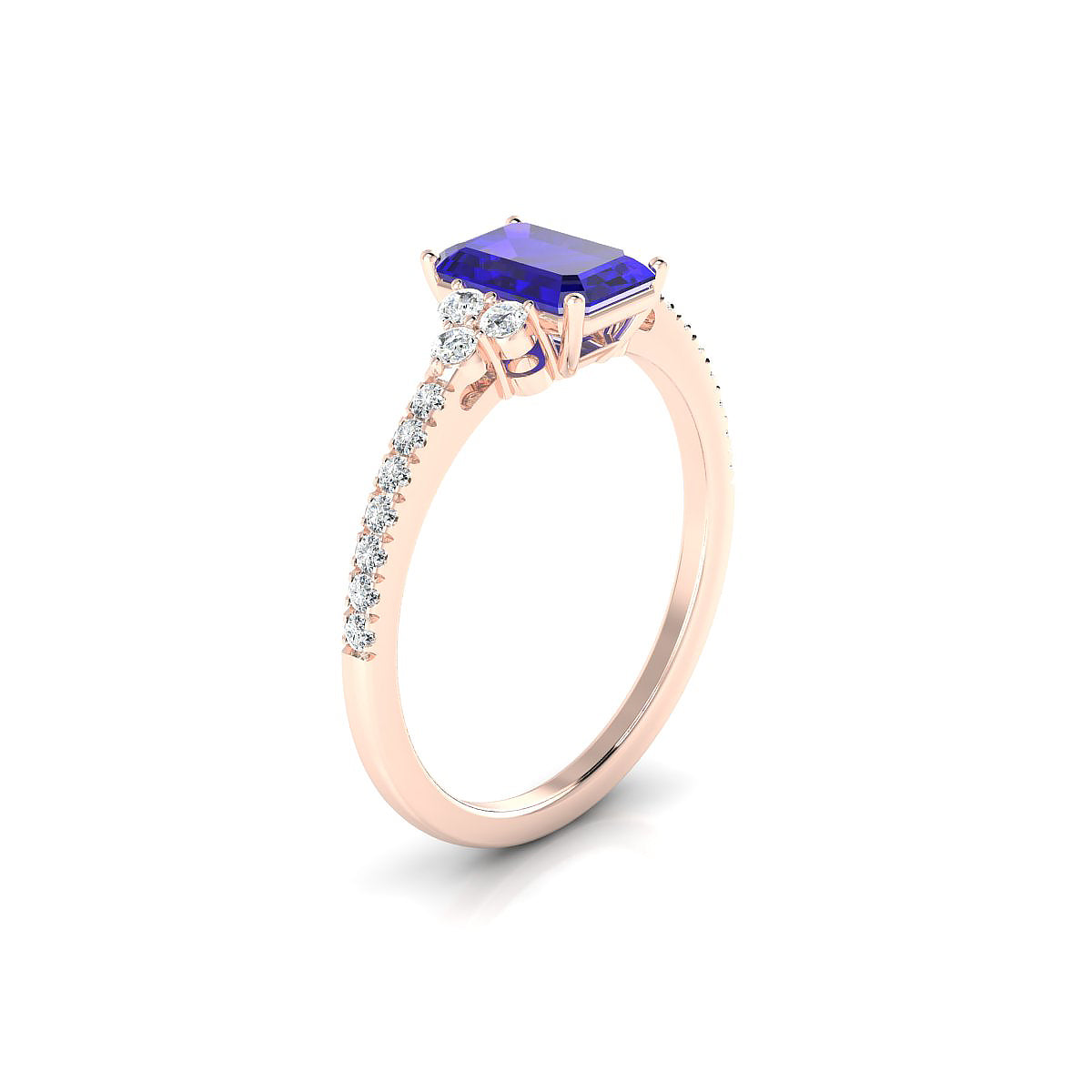 Reverie | 18k Rose Gold 7 x 5 mm Emerald Tanzanite Ring