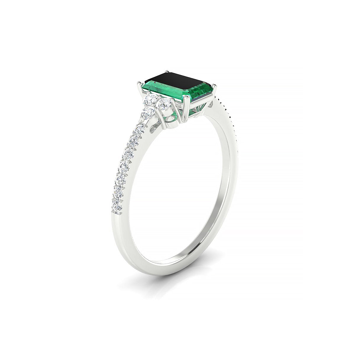 Reverie | 18k White Gold 7 x 5 mm Emerald Emerald Ring