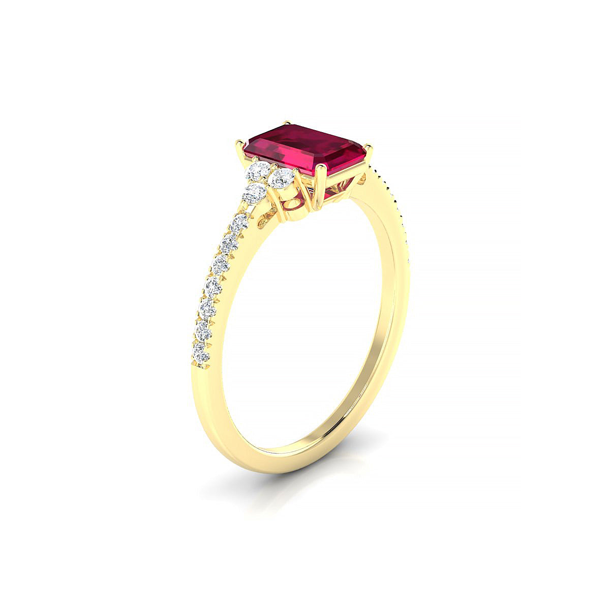 Reverie | 18k Yellow Gold 7 x 5 mm Emerald Ruby Ring
