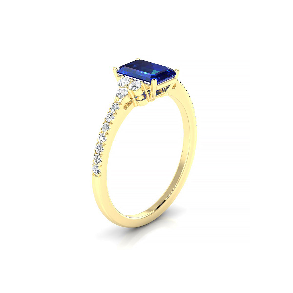 Reverie | 18k Yellow Gold 7 x 5 mm Emerald Sapphire Ring