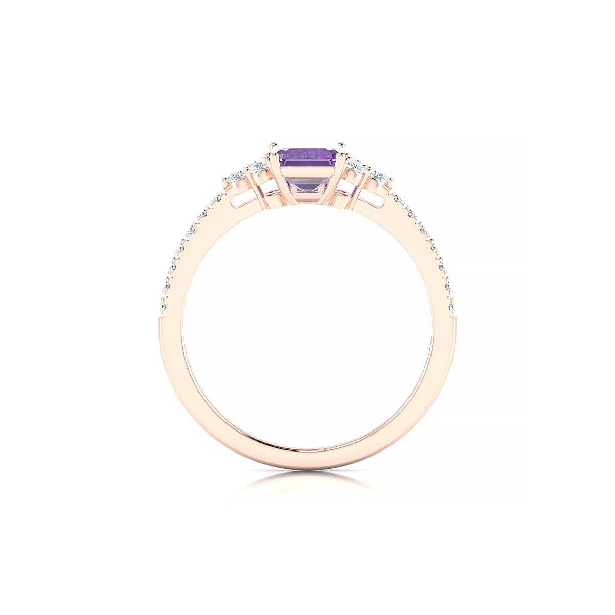 Reverie | 18k Rose Gold 7 x 5 mm Emerald Amethyst Ring