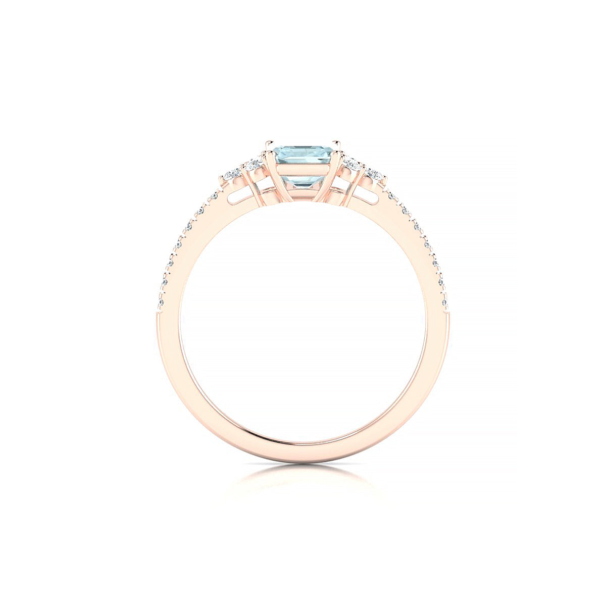 Reverie | 18k Rose Gold 7 x 5 mm Emerald Aquamarine Ring