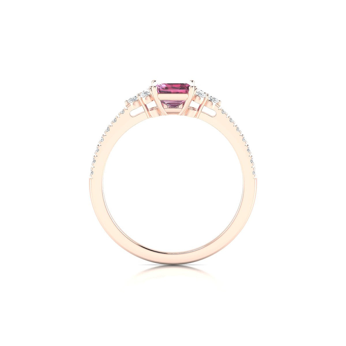Reverie | 18k Rose Gold 7 x 5 mm Emerald Rhodolite Ring
