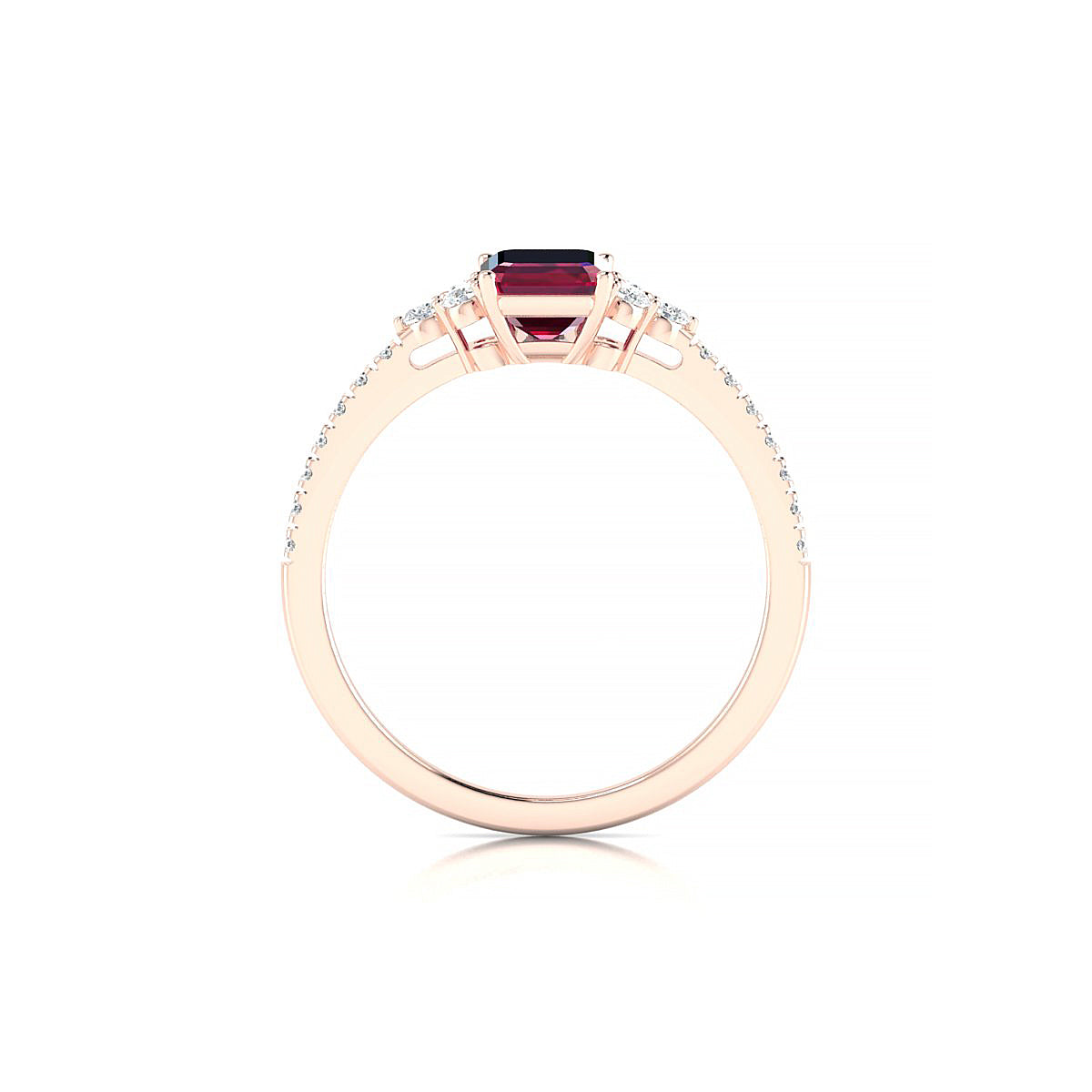 Reverie | 18k Rose Gold 7 x 5 mm Emerald Ruby Ring