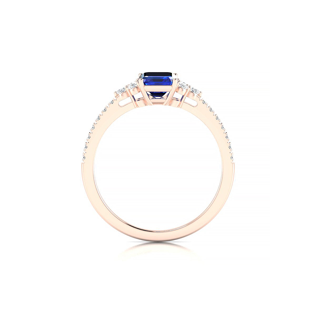 Reverie | 18k Rose Gold 7 x 5 mm Emerald Sapphire Ring