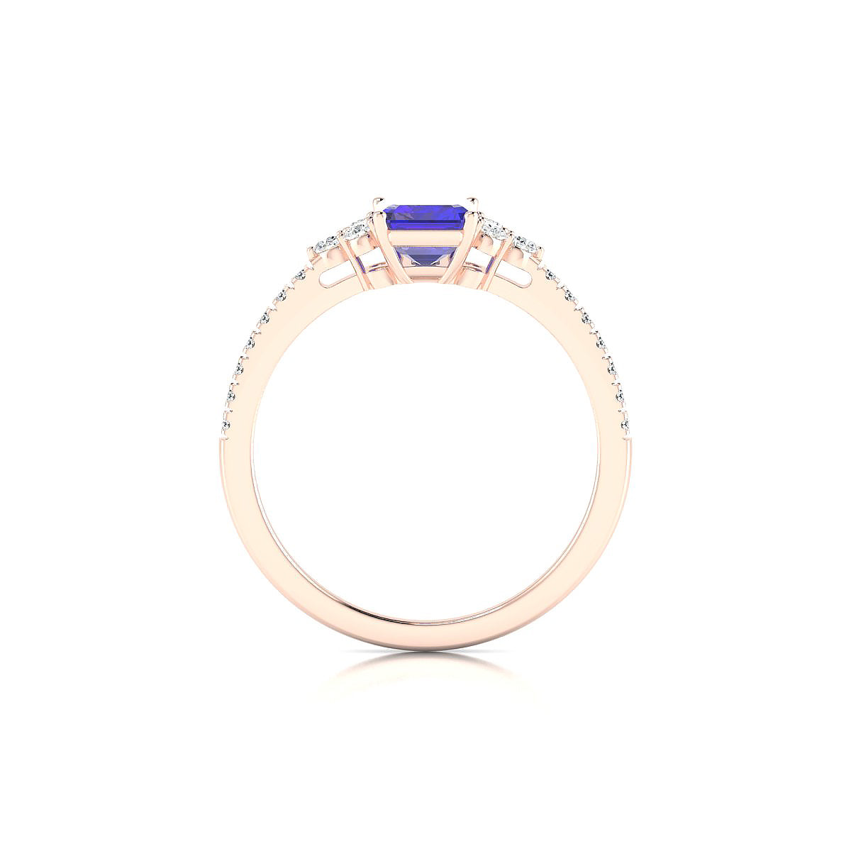 Reverie | 18k Rose Gold 7 x 5 mm Emerald Tanzanite Ring