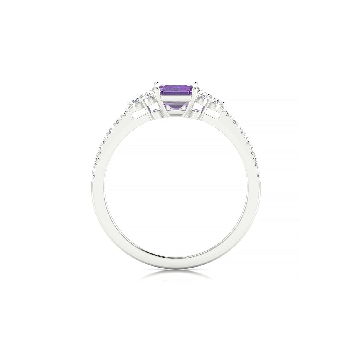 Reverie | 18k White Gold 7 x 5 mm Emerald Amethyst Ring