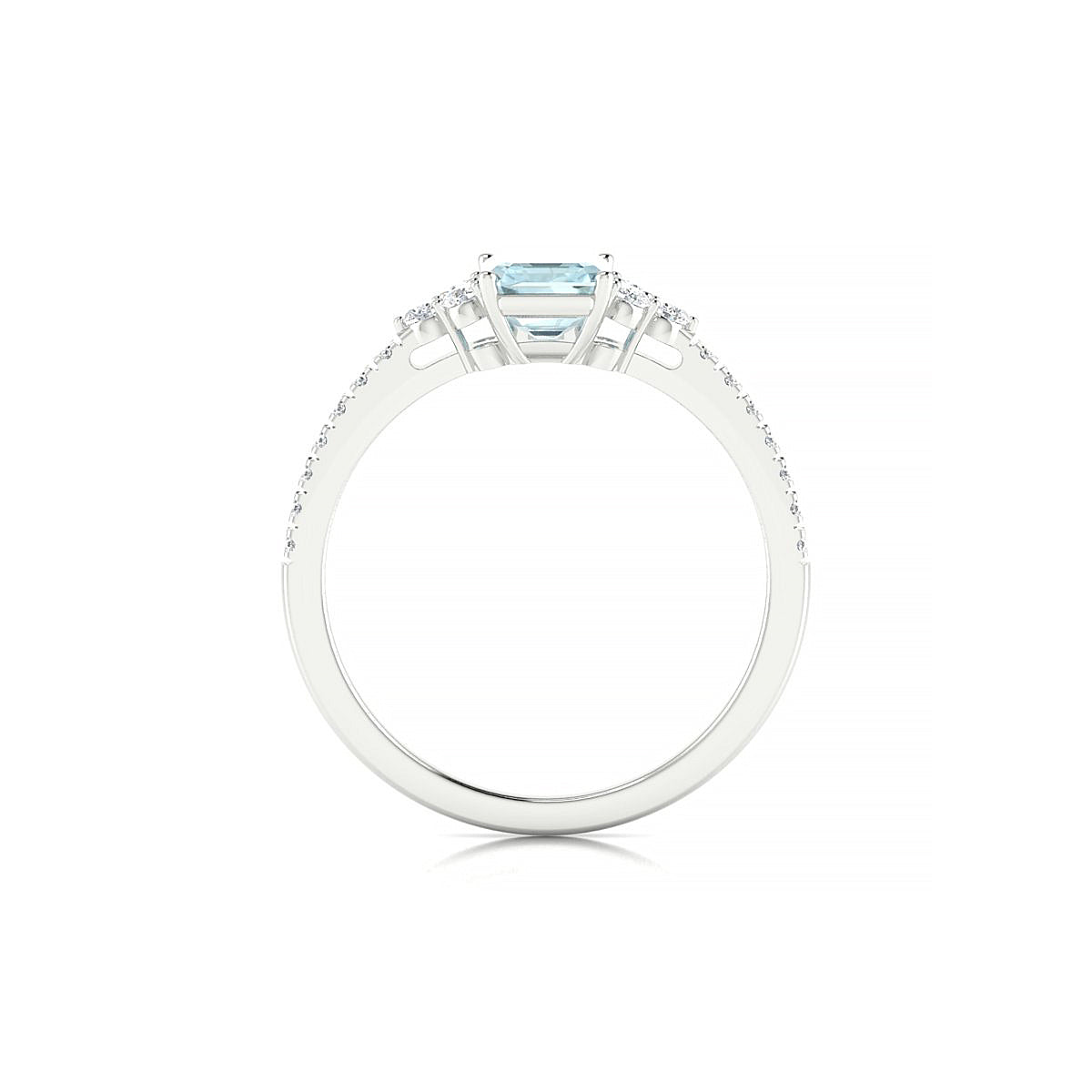 Reverie | 18k White Gold 7 x 5 mm Emerald Aquamarine Ring