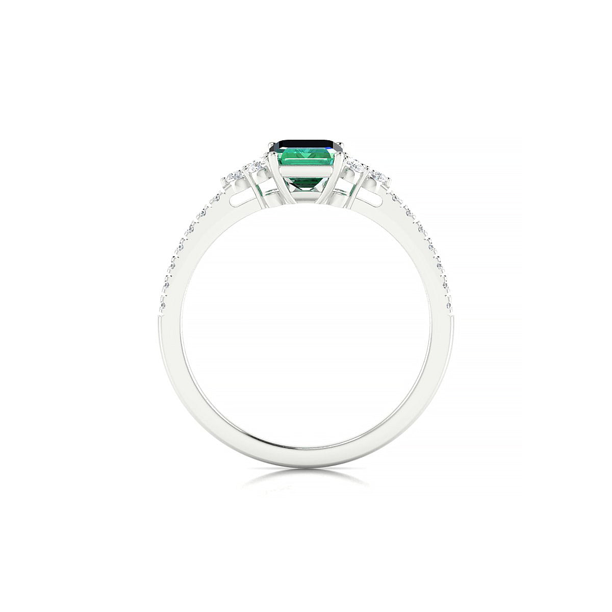 Reverie | 18k White Gold 7 x 5 mm Emerald Emerald Ring