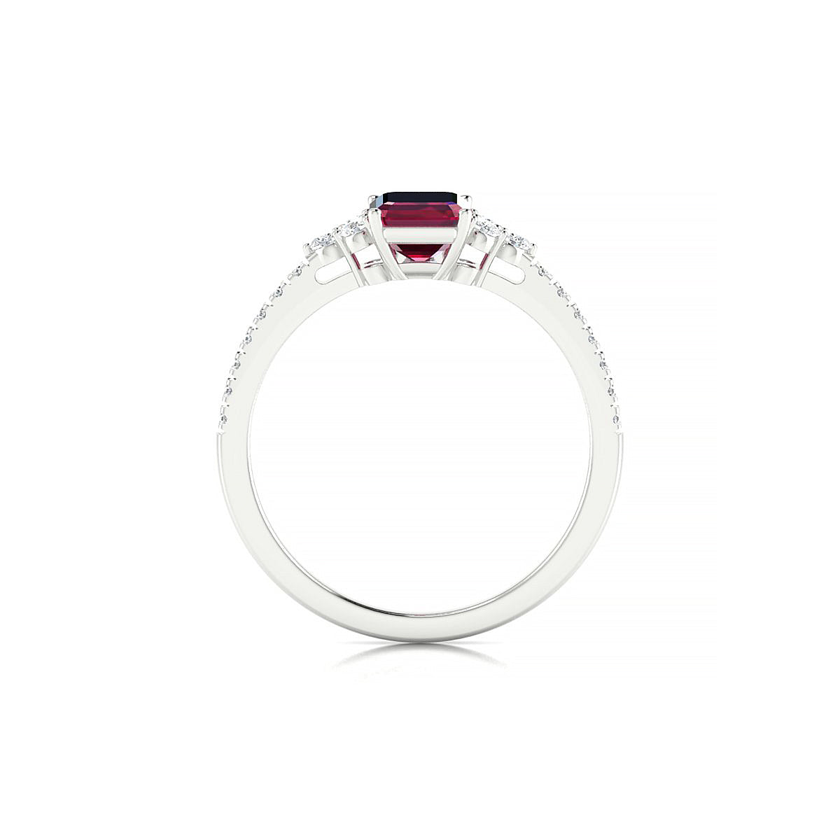 Reverie | 18k White Gold 7 x 5 mm Emerald Ruby Ring