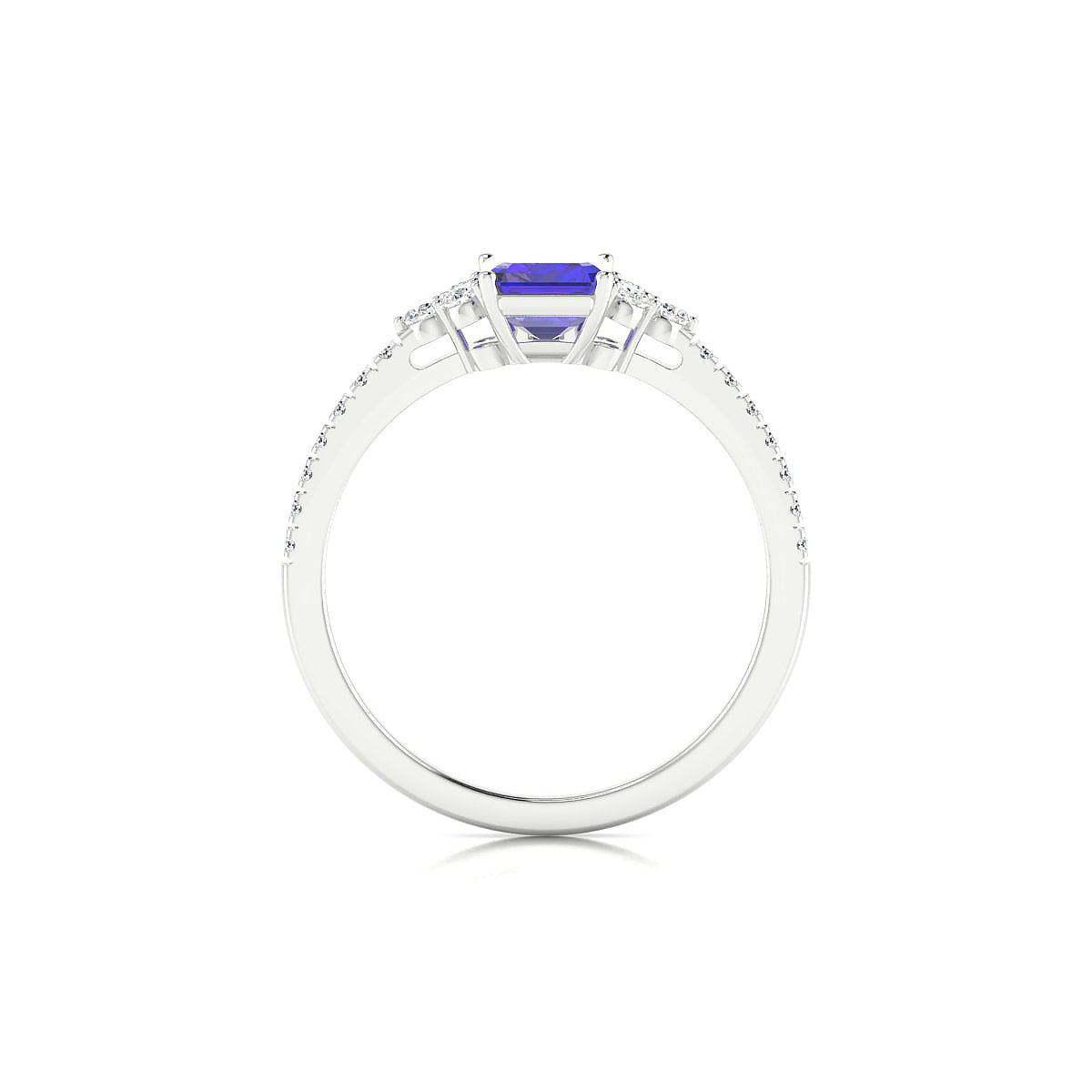 Reverie | 18k White Gold 7 x 5 mm Emerald Tanzanite Ring