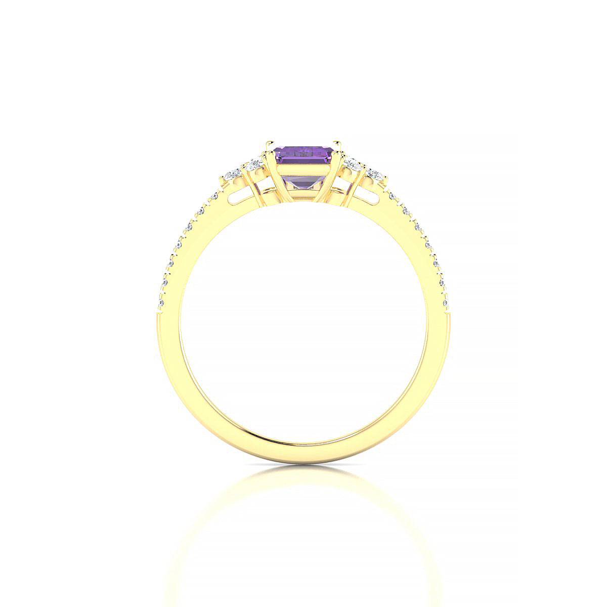 Reverie | 18k Yellow Gold 7 x 5 mm Emerald Amethyst Ring