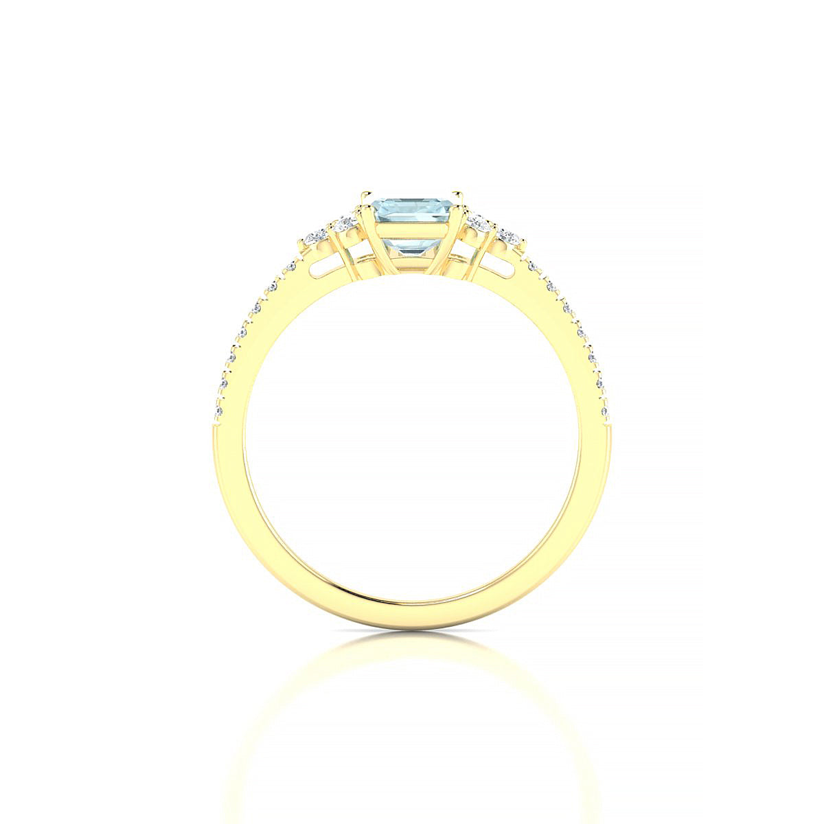 Reverie | 18k Yellow Gold 7 x 5 mm Emerald Aquamarine Ring