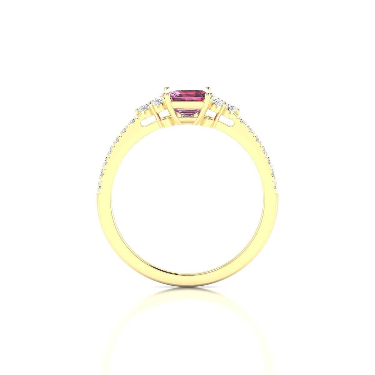 Reverie | 18k Yellow Gold 7 x 5 mm Emerald Rhodolite Ring