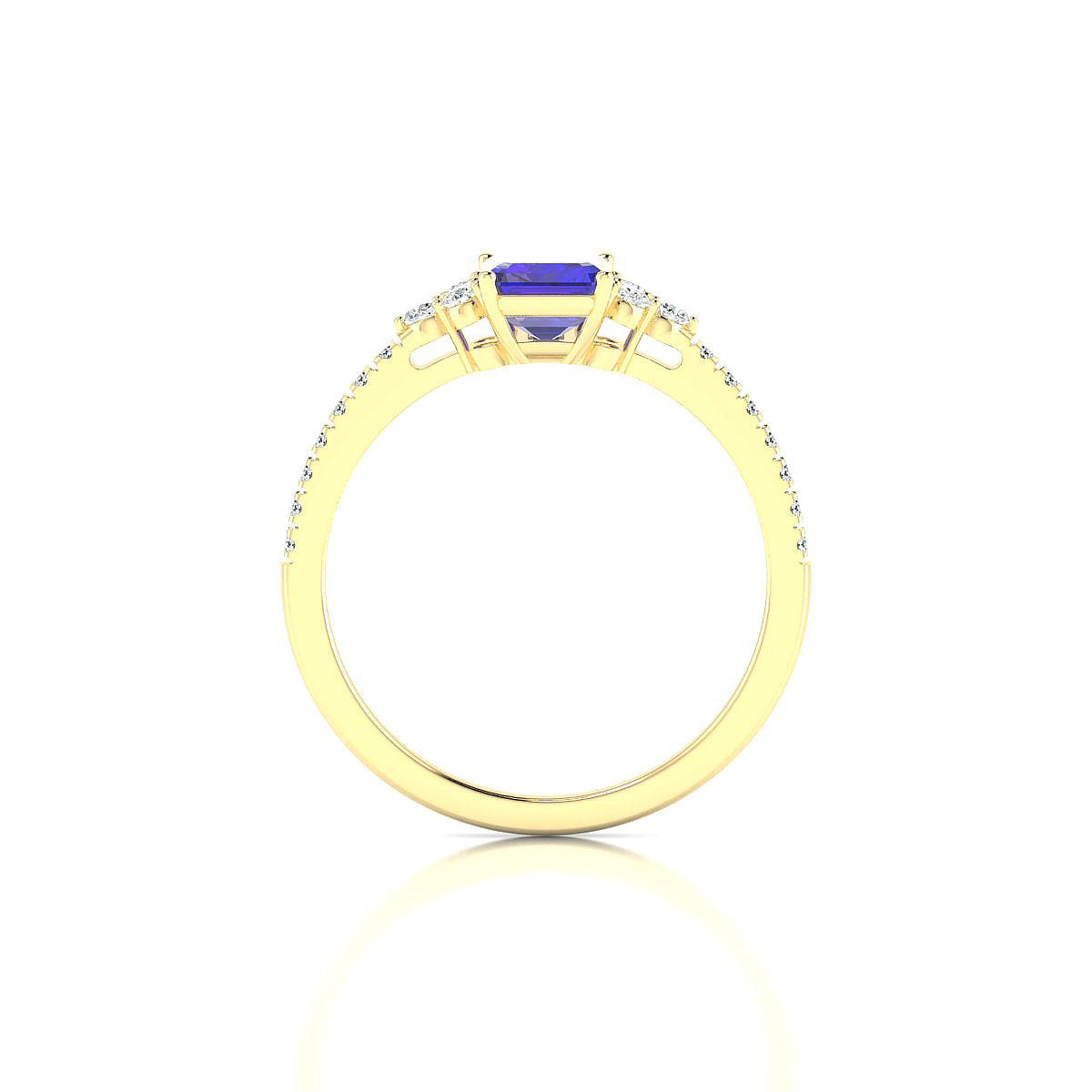 Reverie | 18k Yellow Gold 7 x 5 mm Emerald Tanzanite Ring