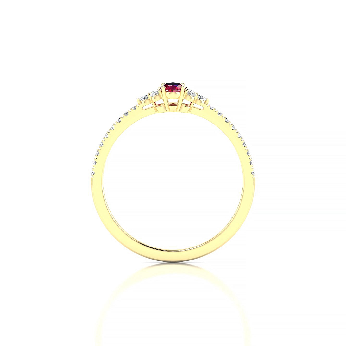 Reverie | 18k Yellow Gold 5 x 3 mm Oval Ruby Ring