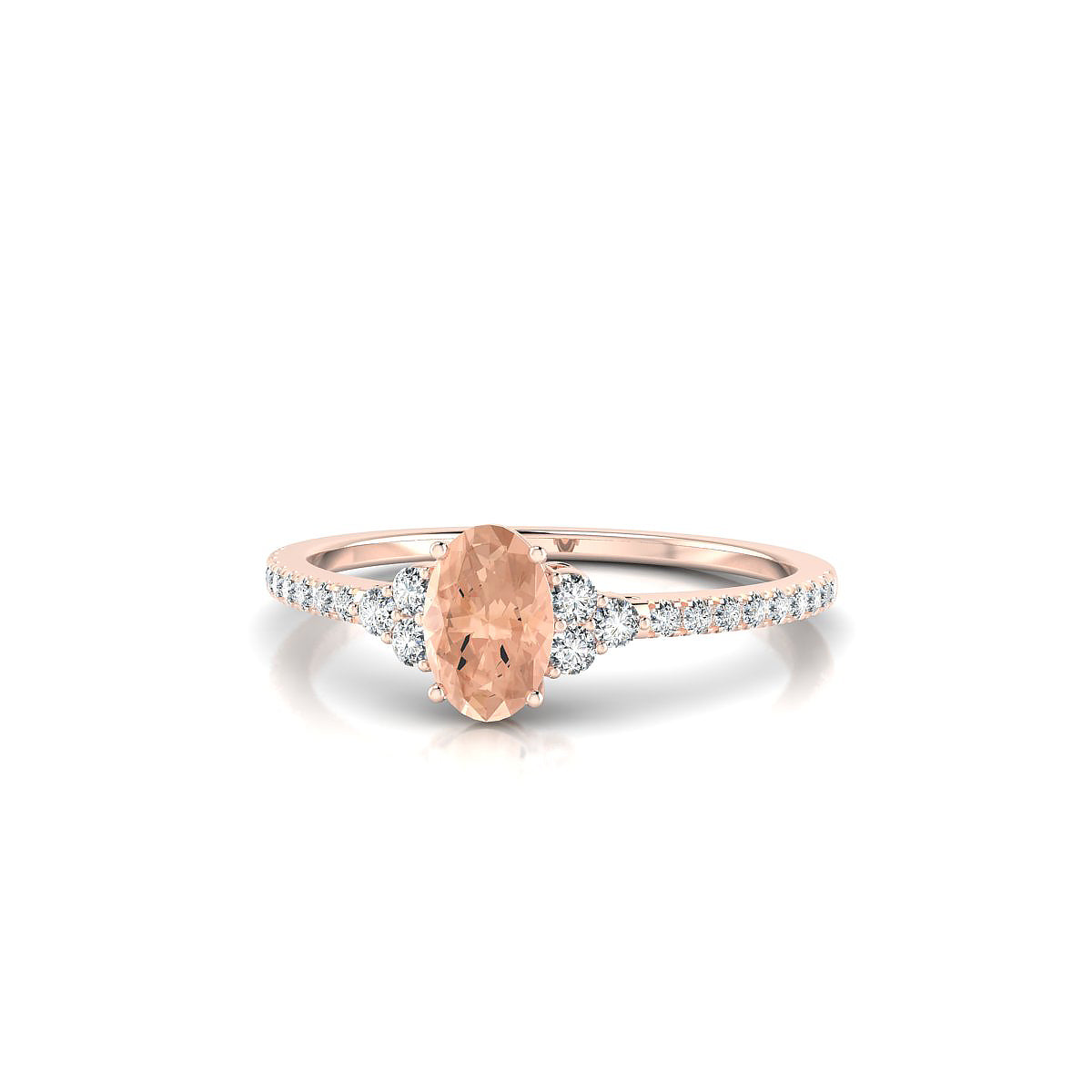 Reverie | 18k Rose Gold 6 x 4 mm Oval Morganite Ring