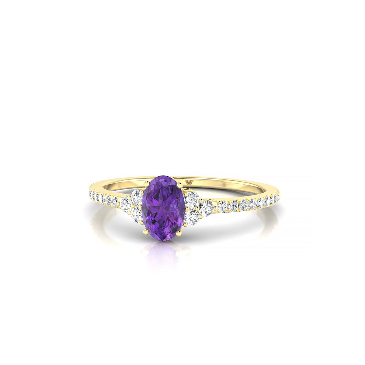 Reverie | 18k Yellow Gold 6 x 4 mm Oval Amethyst Ring