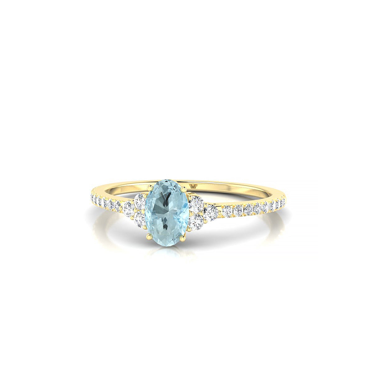 Reverie | 18k Yellow Gold 6 x 4 mm Oval Aquamarine Ring