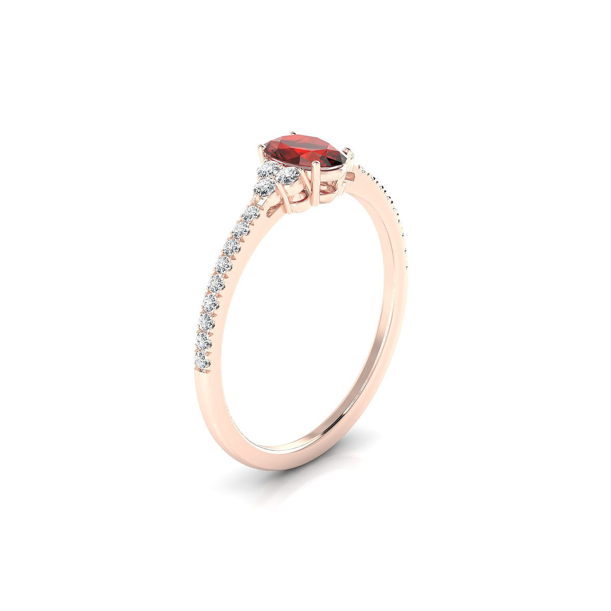 Reverie | 18k Rose Gold 6 x 4 mm Oval Garnet Ring