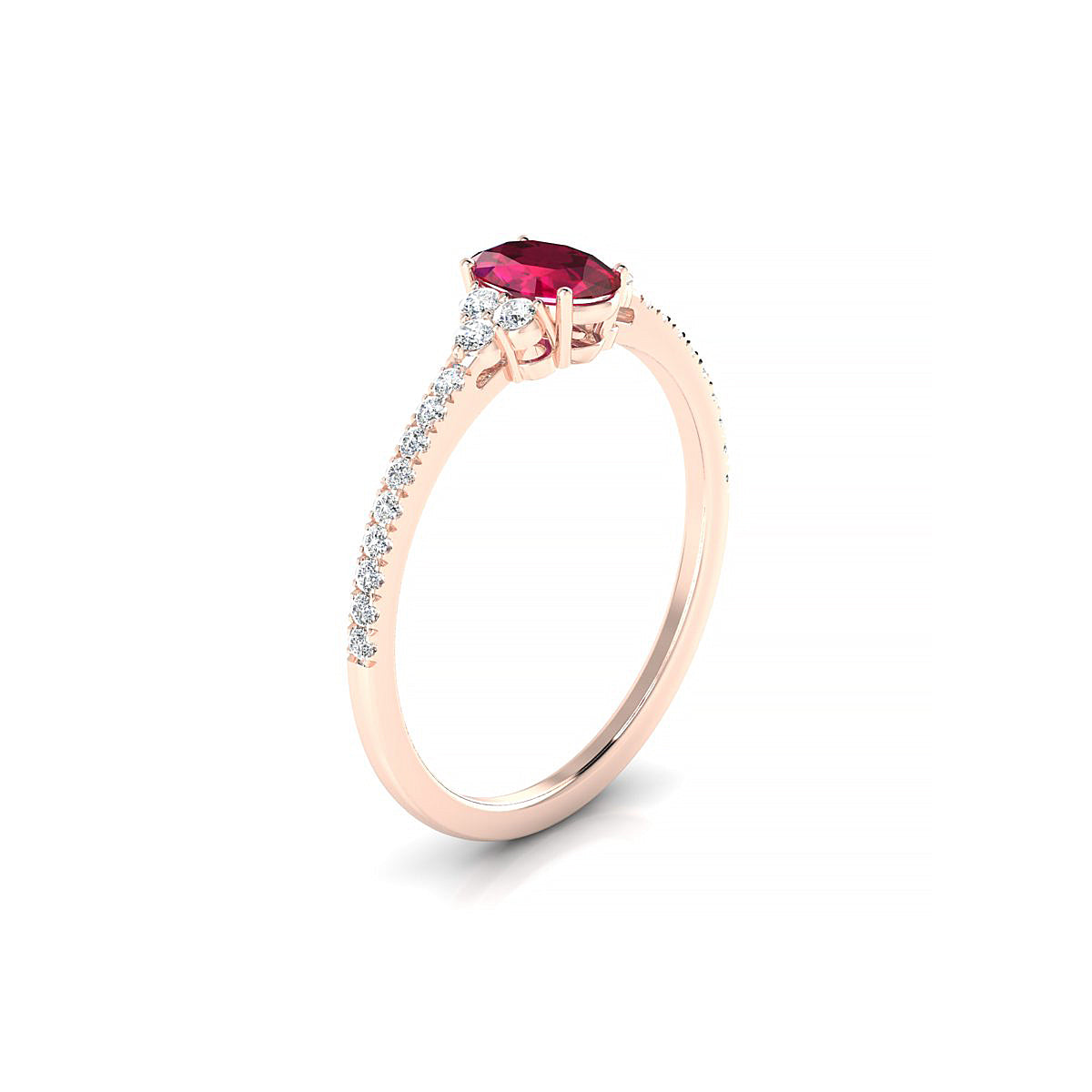 Reverie | 18k Rose Gold 6 x 4 mm Oval Ruby Ring