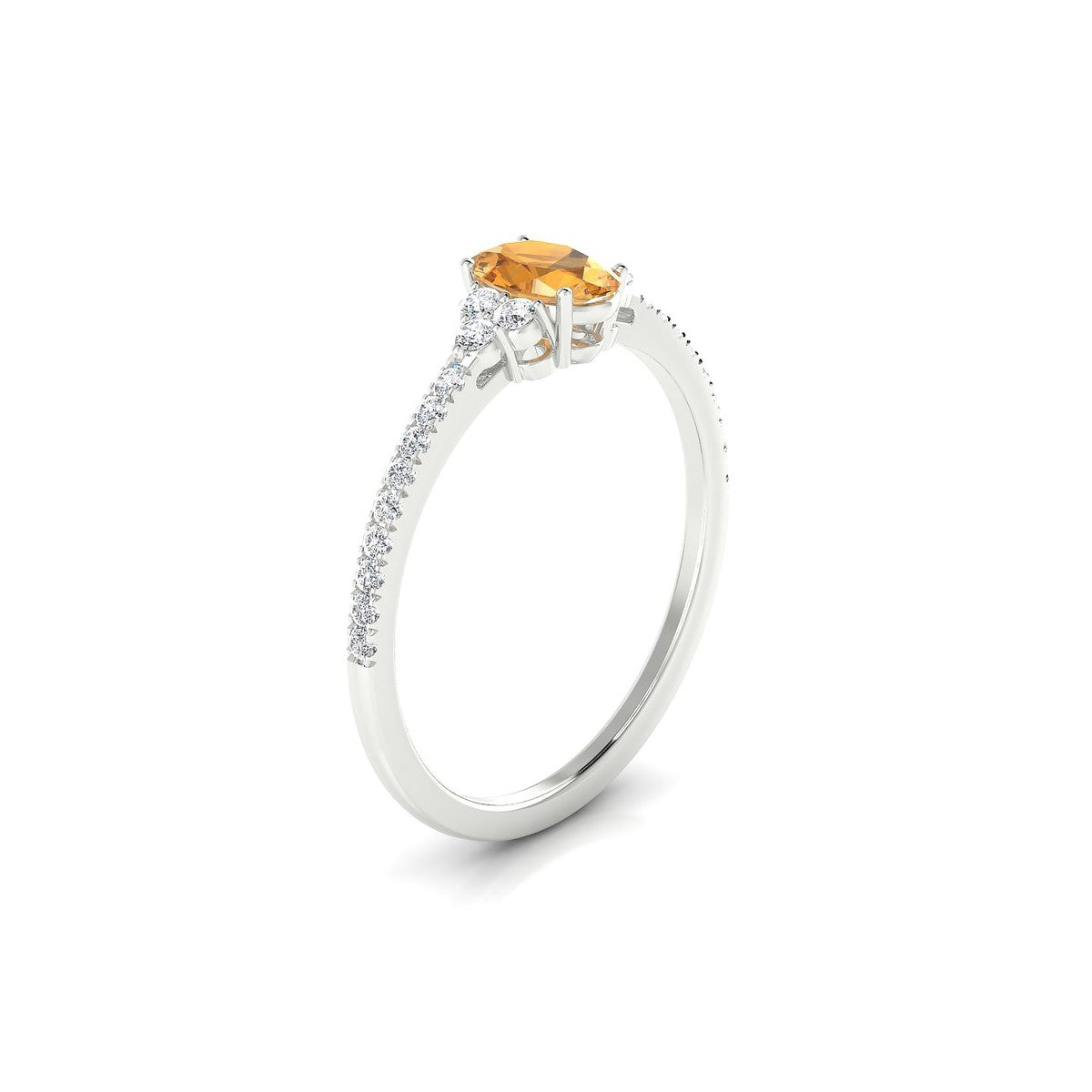 Reverie | 18k White Gold 6 x 4 mm Oval Citrine Ring