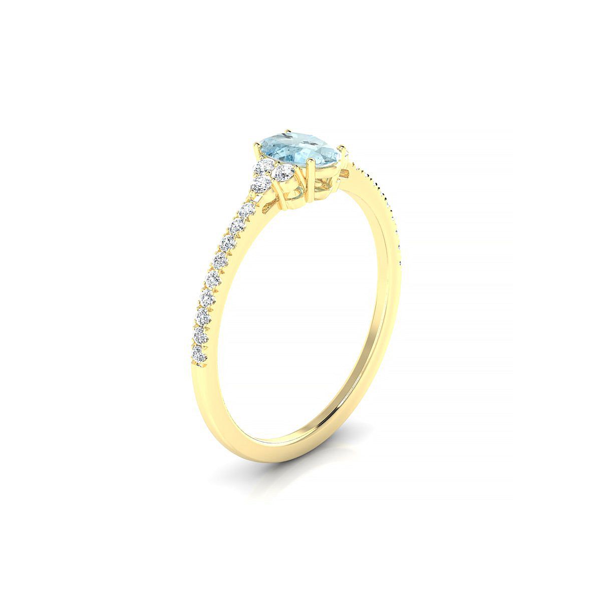 Reverie | 18k Yellow Gold 6 x 4 mm Oval Aquamarine Ring