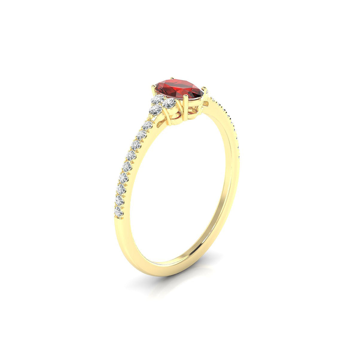 Reverie | 18k Yellow Gold 6 x 4 mm Oval Garnet Ring