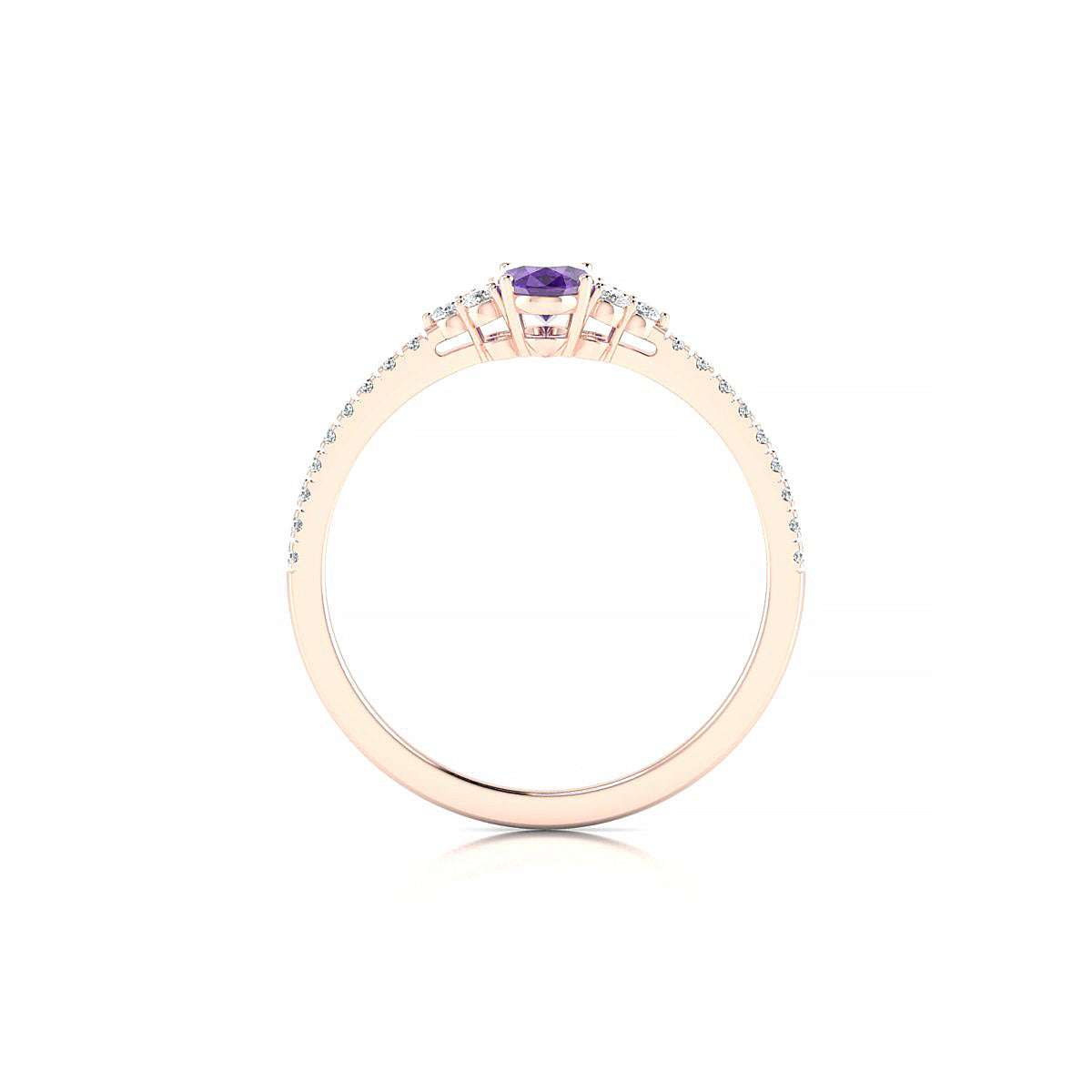 Reverie | 18k Rose Gold 6 x 4 mm Oval Amethyst Ring