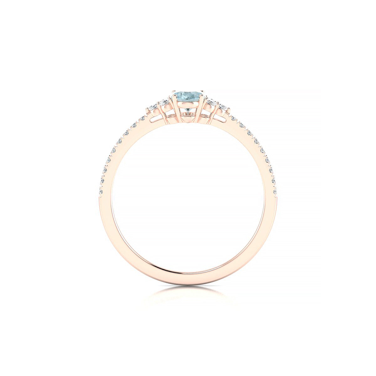 Reverie | 18k Rose Gold 6 x 4 mm Oval Aquamarine Ring