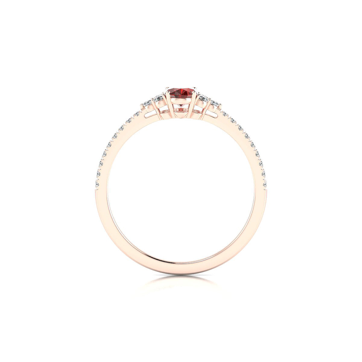 Reverie | 18k Rose Gold 6 x 4 mm Oval Garnet Ring