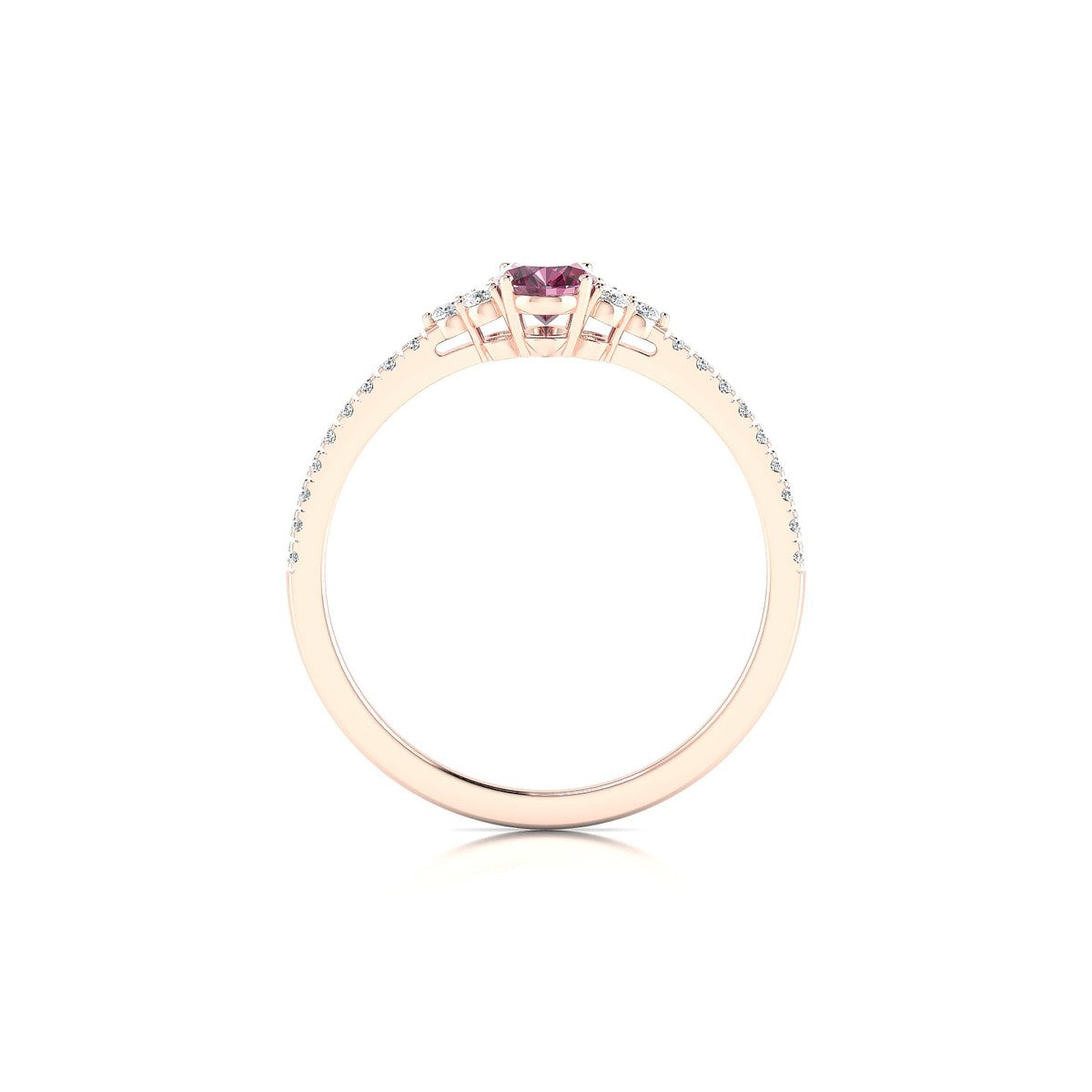 Reverie | 18k Rose Gold 6 x 4 mm Oval Rhodolite Ring