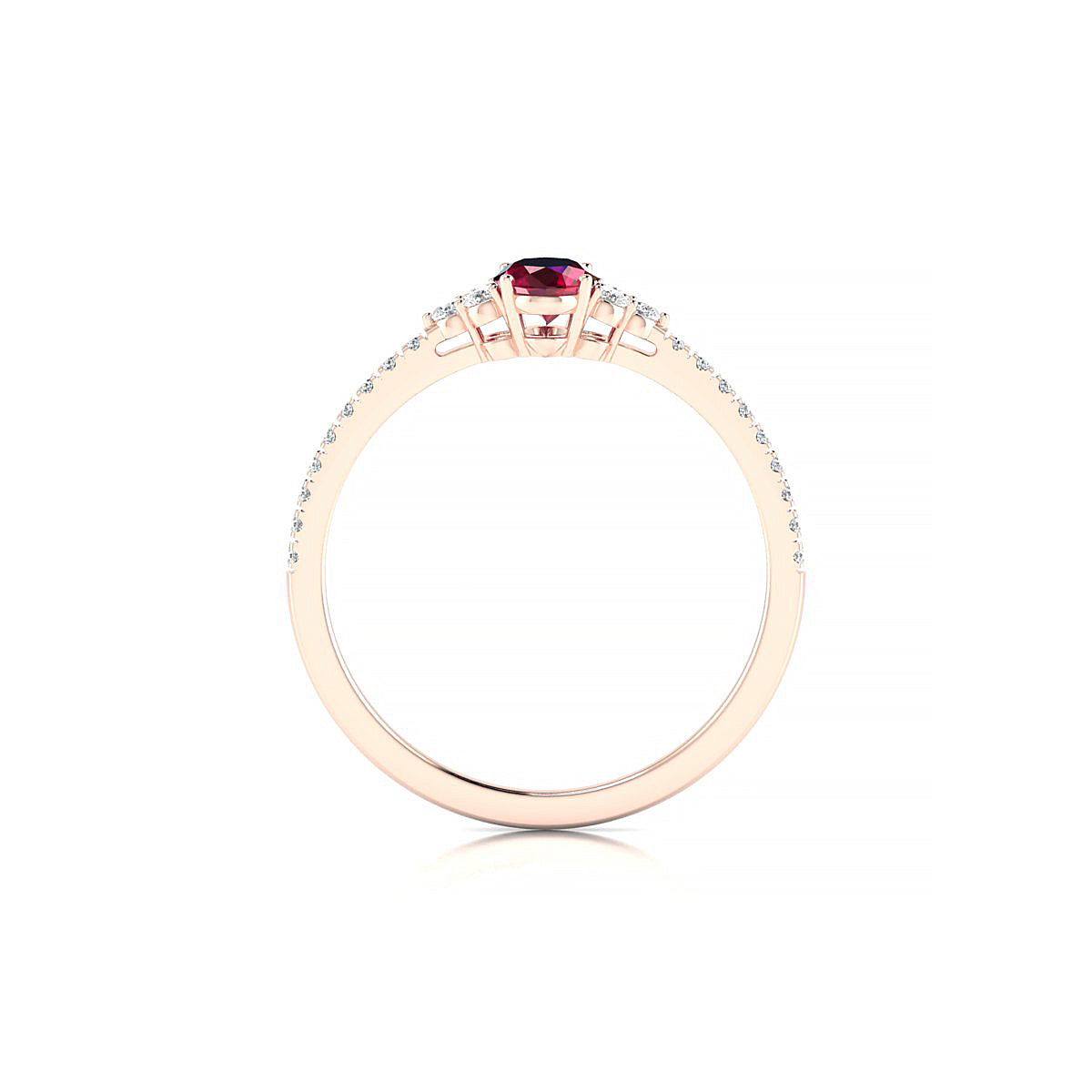 Reverie | 18k Rose Gold 6 x 4 mm Oval Ruby Ring