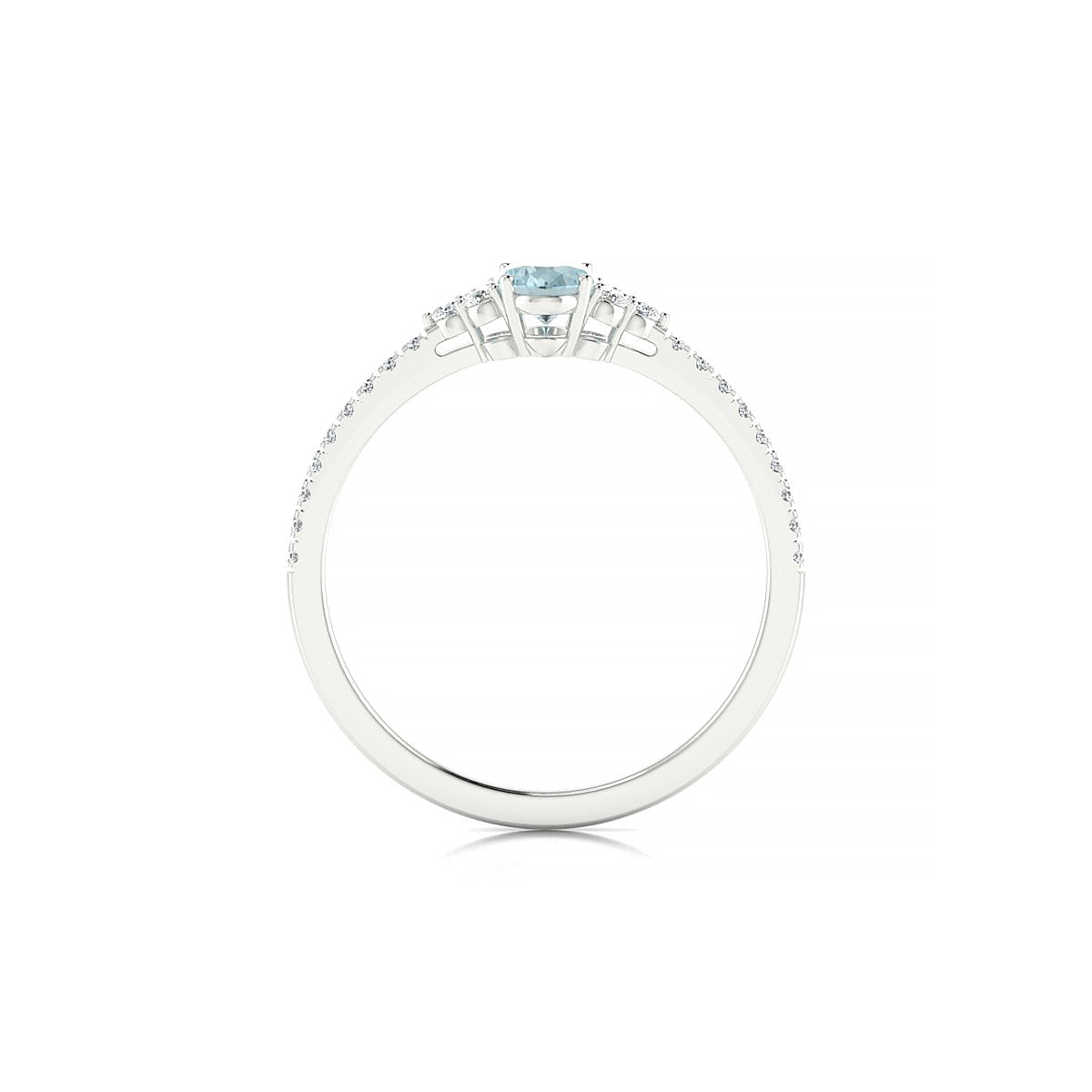 Reverie | 18k White Gold 6 x 4 mm Oval Aquamarine Ring