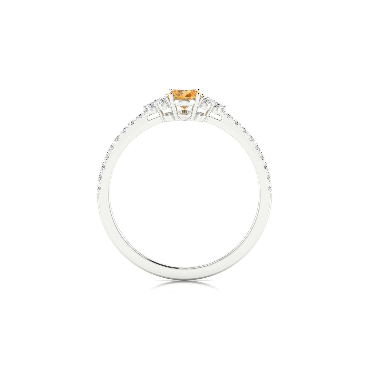 Reverie | 18k White Gold 6 x 4 mm Oval Citrine Ring