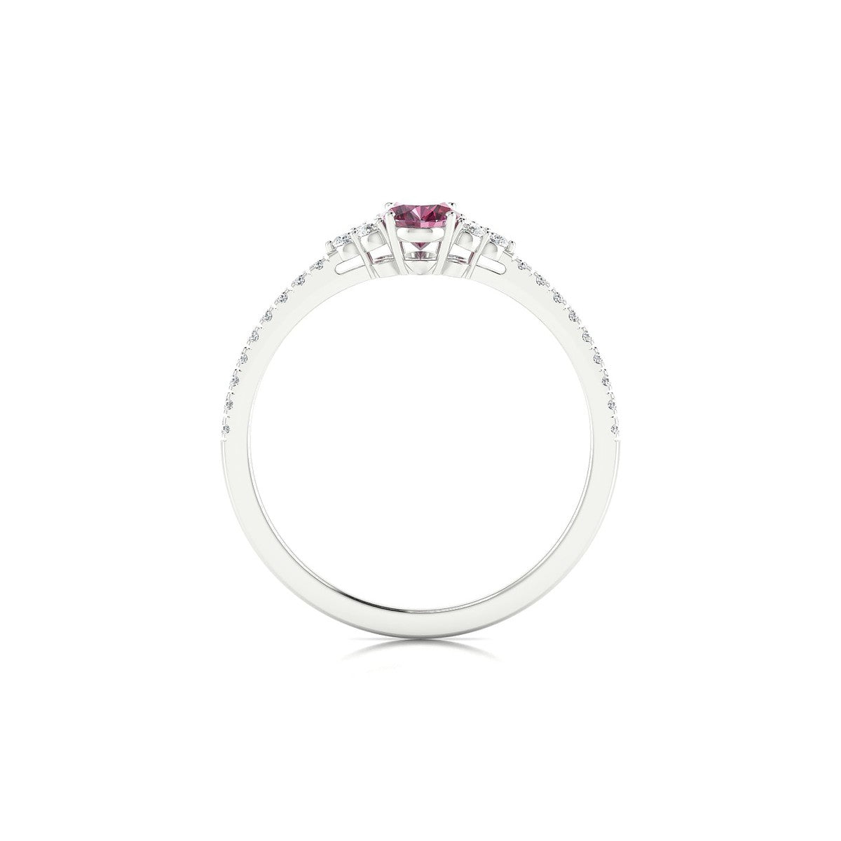 Reverie | 18k White Gold 6 x 4 mm Oval Rhodolite Ring