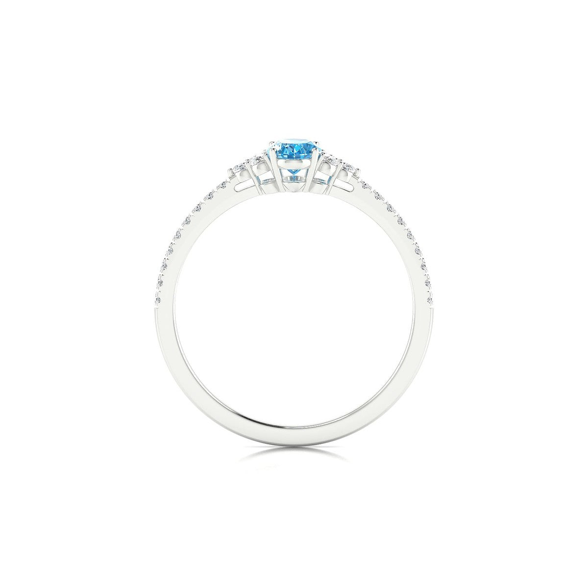 Reverie | 18k White Gold 6 x 4 mm Oval Topaz Ring