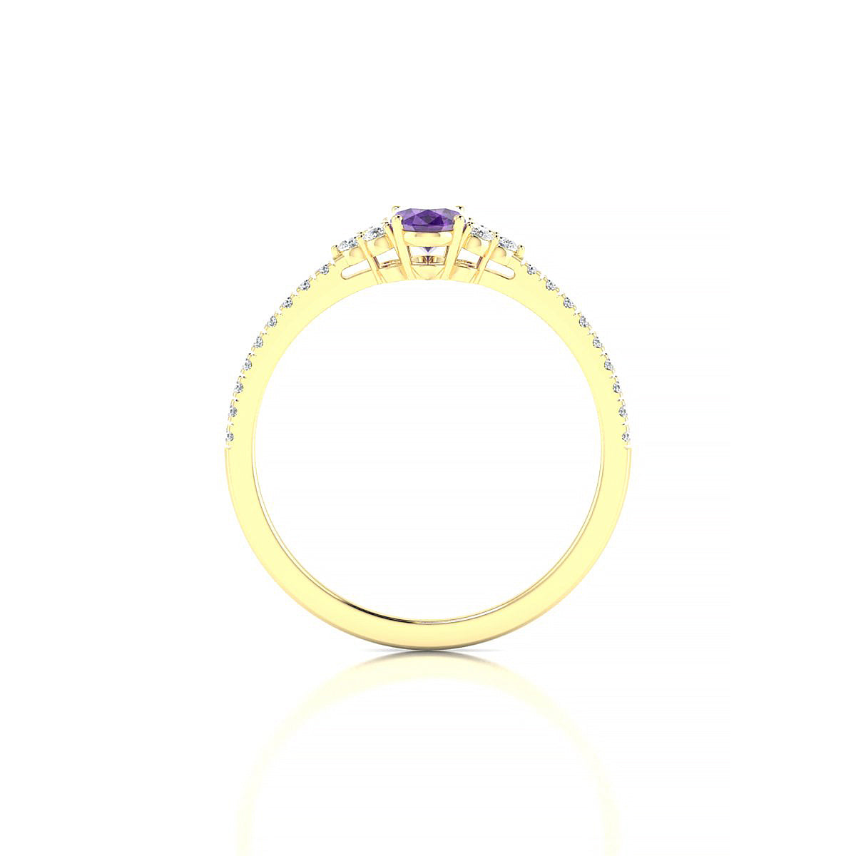 Reverie | 18k Yellow Gold 6 x 4 mm Oval Amethyst Ring