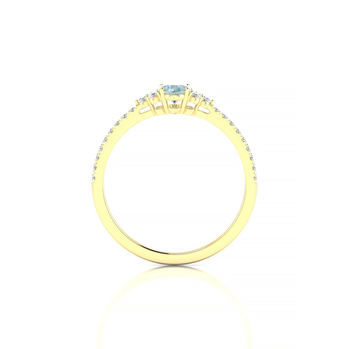 Reverie | 18k Yellow Gold 6 x 4 mm Oval Aquamarine Ring