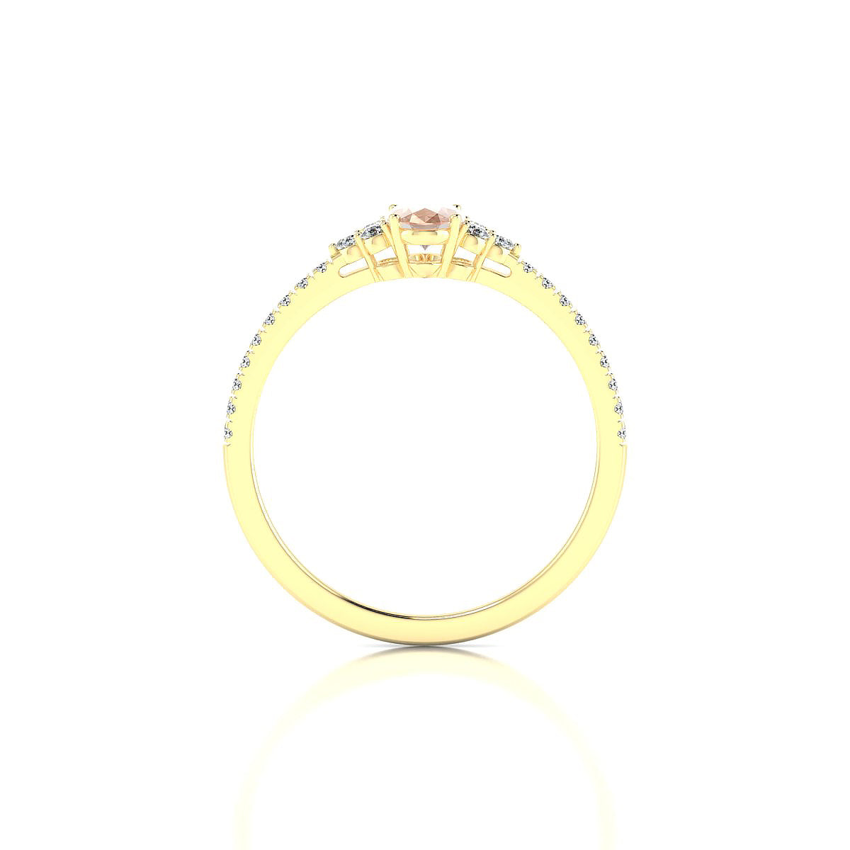Reverie | 18k Yellow Gold 6 x 4 mm Oval Morganite Ring